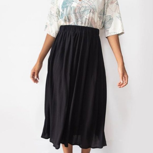 tonle Dresses & Skirts - Tonle Midi Skirt Zero Waste Sustainable Black L